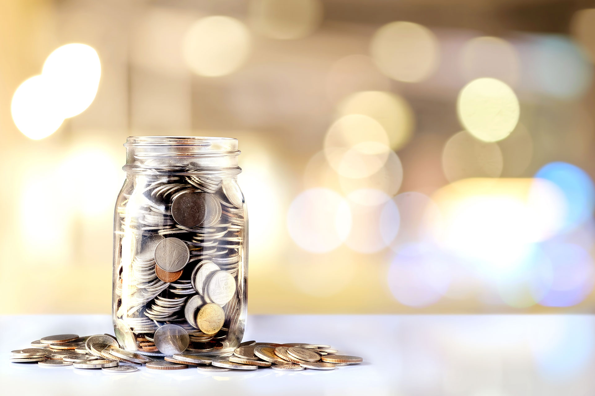 Jar full of coins