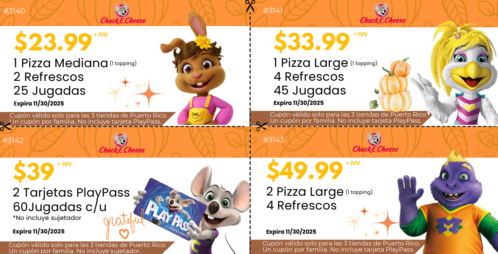 Oferta cupones hasta final de noviembre 2025